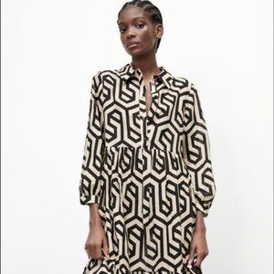 Zara Geo Print Midi Tunic Dress Size XXL